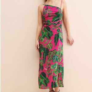 FARM Rio Leaves Midi Dress Size Small